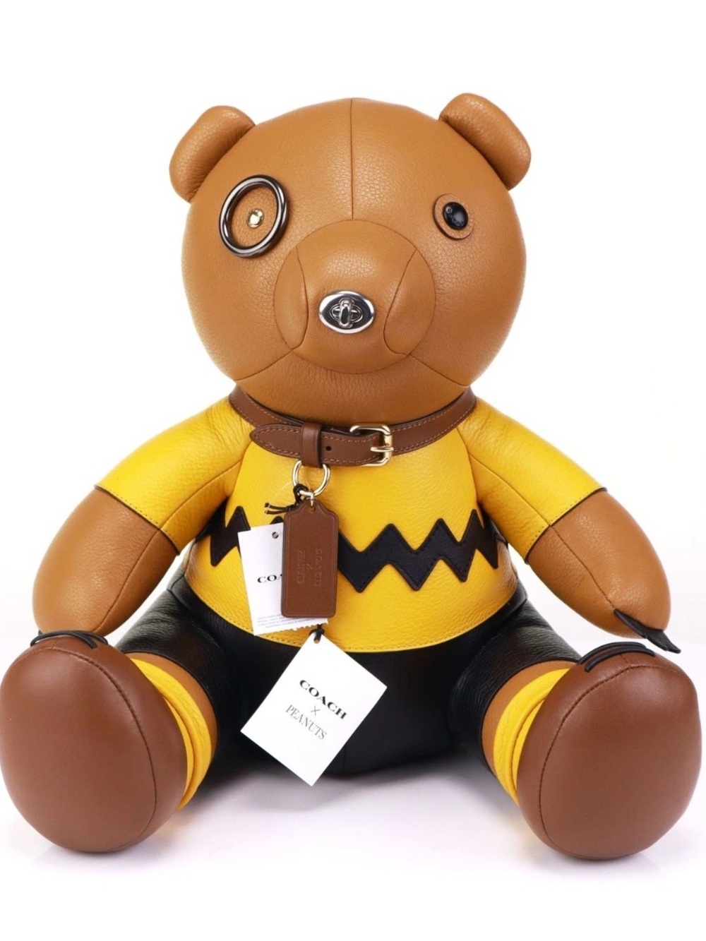 Coach x Peanuts Charlie Brown Large Leather Bear Limited Edition Ultra Rare HTF